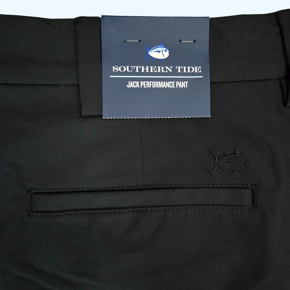 NEW Southern Tide Jack Performance Pant Caviar Black Mens 42x32 8125 Golf Tech